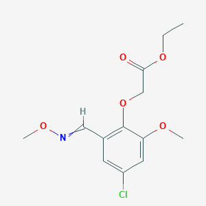 molecular formula C13H16ClNO5 B1309232 Ethyl 2-[4-chloro-2-methoxy-6-(methoxyiminomethyl)phenoxy]acetate 