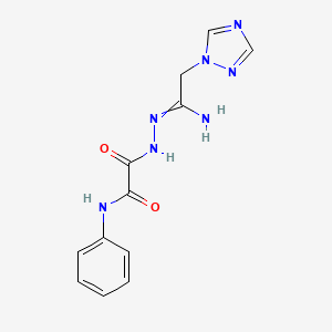 molecular formula C12H13N7O2 B1309237 N'-[[1-amino-2-(1,2,4-triazol-1-yl)ethylidene]amino]-N-phenyloxamide 
