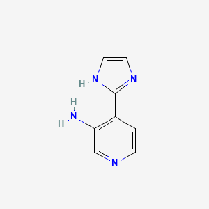 molecular formula C8H8N4 B13092427 4-(1H-imidazol-2-yl)pyridin-3-amine 