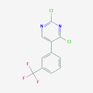 molecular formula C11H5Cl2F3N2 B13092435 2,4-Dichloro-5-(3-(trifluoromethyl)phenyl)pyrimidine 