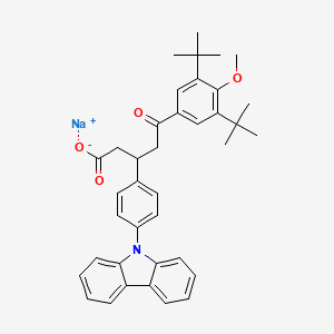 molecular formula C38H40NNaO4 B13092437 Benzenepentanoic acid, beta-[4-(9H-carbazol-9-yl)phenyl]-3,5-bis(1,1-dimethylethyl)-4-methoxy-delta-oxo-, sodium salt 