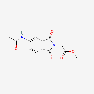 molecular formula C14H14N2O5 B13092457 Ethyl 2-(5-acetamido-1,3-dioxoisoindolin-2-yl)acetate 