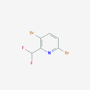 molecular formula C6H3Br2F2N B13092477 3,6-Dibromo-2-(difluoromethyl)pyridine 
