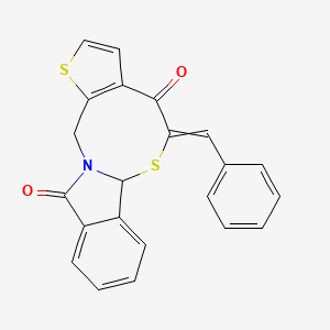 molecular formula C22H15NO2S2 B1309250 5-[(Z)-phenylmethylidene]-5H-thieno[2',3':5,6][1,3]thiazocino[2,3-a]isoindole-4,11(6aH,13H)-dione 
