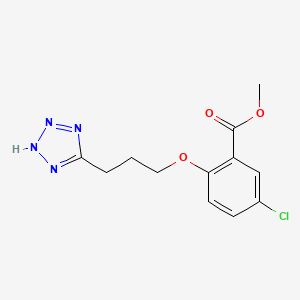 molecular formula C12H13ClN4O3 B13092504 Methyl 2-(3-(2H-tetrazol-5-YL)propoxy)-5-chlorobenzoate CAS No. 1363404-86-7