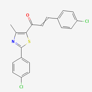 molecular formula C19H13Cl2NOS B1309251 (E)-3-(4-chlorophenyl)-1-[2-(4-chlorophenyl)-4-methyl-1,3-thiazol-5-yl]-2-propen-1-one 