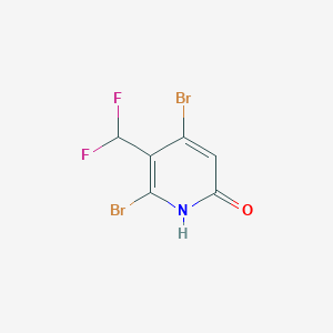 molecular formula C6H3Br2F2NO B13092518 4,6-Dibromo-5-(difluoromethyl)pyridin-2-ol 