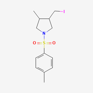 molecular formula C13H18INO2S B13092554 3-(Iodomethyl)-4-methyl-1-tosylpyrrolidine 