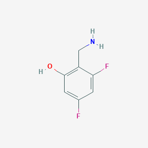 molecular formula C7H7F2NO B13092612 2-(Aminomethyl)-3,5-difluorophenol 