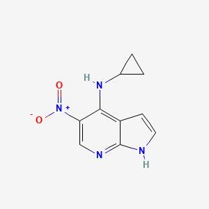 molecular formula C10H10N4O2 B13092627 N-Cyclopropyl-5-nitro-1H-pyrrolo[2,3-B]pyridin-4-amine 