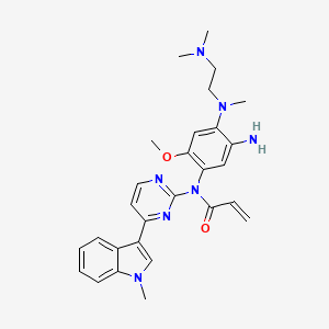 molecular formula C28H33N7O2 B13092636 N-(5-Amino-4-((2-(dimethylamino)ethyl)(methyl)amino)-2-methoxyphenyl)-N-(4-(1-methyl-1H-indol-3-yl)pyrimidin-2-yl)acrylamide 