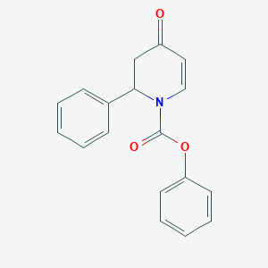 molecular formula C18H15NO3 B13092679 Phenyl 4-oxo-2-phenyl-3,4-dihydropyridine-1(2H)-carboxylate 