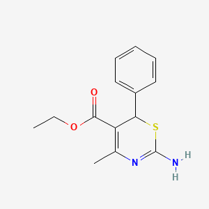 molecular formula C14H16N2O2S B13092725 Ethyl 2-amino-4-methyl-6-phenyl-6H-1,3-thiazine-5-carboxylate 