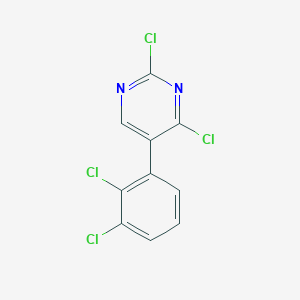molecular formula C10H4Cl4N2 B13092749 2,4-Dichloro-5-(2,3-dichlorophenyl)pyrimidine 