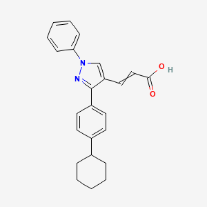(E)-3-[3-(4-cyclohexylphenyl)-1-phenyl-1H-pyrazol-4-yl]-2-propenoic acid