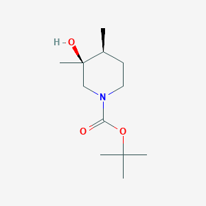 molecular formula C12H23NO3 B13092757 tert-butyl (3S,4S)-3-hydroxy-3,4-dimethylpiperidine-1-carboxylate 