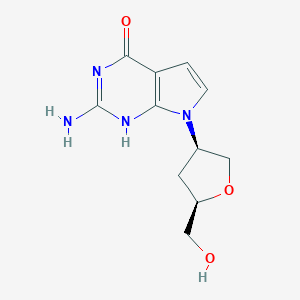 molecular formula C11H14N4O3 B130928 2-amino-7-[(3R,5R)-5-(hydroxymethyl)oxolan-3-yl]-1H-pyrrolo[2,3-d]pyrimidin-4-one CAS No. 149519-40-4