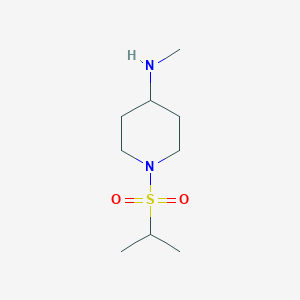 molecular formula C9H20N2O2S B13092846 1-(Isopropylsulfonyl)-N-methylpiperidin-4-amine 
