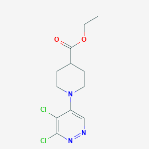 molecular formula C12H15Cl2N3O2 B13092879 Ethyl 1-(5,6-dichloropyridazin-4-yl)piperidine-4-carboxylate 