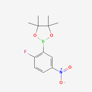 molecular formula C12H15BFNO4 B1309288 2-(2-Fluoro-5-nitrophenyl)-4,4,5,5-tetramethyl-1,3,2-dioxaborolane CAS No. 425378-68-3