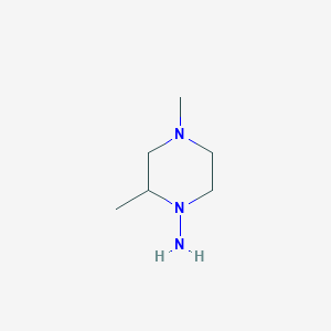 molecular formula C6H15N3 B13092898 2,4-Dimethylpiperazin-1-amine 
