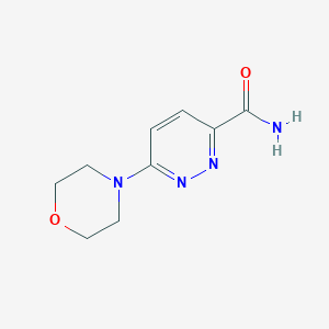 molecular formula C9H12N4O2 B13092949 3-Pyridazinecarboxamide, 6-(4-morpholinyl)- 