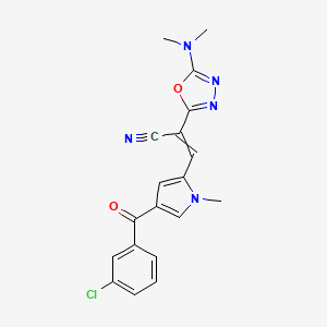 3-[4-(3-chlorobenzoyl)-1-methyl-1H-pyrrol-2-yl]-2-[5-(dimethylamino)-1,3,4-oxadiazol-2-yl]acrylonitrile