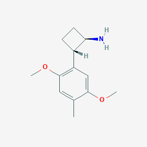 molecular formula C13H19NO2 B13092965 trans-2-(2,5-Dimethoxy-4-methylphenyl)cyclobutanamine 