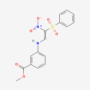 molecular formula C16H14N2O6S B1309297 Methyl 3-[[2-(benzenesulfonyl)-2-nitroethenyl]amino]benzoate 