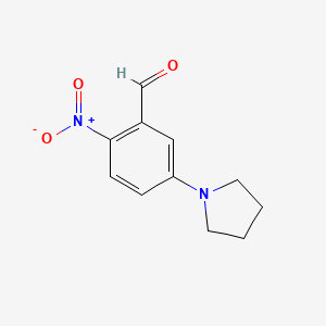 molecular formula C11H12N2O3 B1309298 2-Nitro-5-(pyrrolidin-1-yl)benzaldehyde CAS No. 113259-80-6