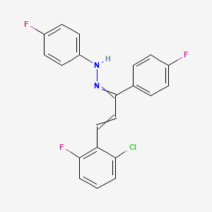 (E)-3-(2-chloro-6-fluorophenyl)-1-(4-fluorophenyl)-2-propen-1-one N-(4-fluorophenyl)hydrazone
