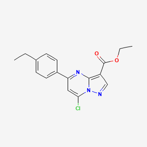molecular formula C17H16ClN3O2 B13093044 Ethyl 7-chloro-5-(4-ethylphenyl)pyrazolo[1,5-a]pyrimidine-3-carboxylate 