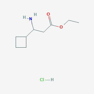 molecular formula C9H18ClNO2 B13093261 Ethyl 3-amino-3-cyclobutylpropanoate hydrochloride 