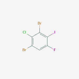 molecular formula C6HBr2ClFI B13093299 3-Chloro-2,4-dibromo-6-fluoroiodobenzene CAS No. 1000573-51-2