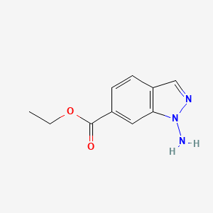 molecular formula C10H11N3O2 B13093329 Ethyl 1-amino-1H-indazole-6-carboxylate 