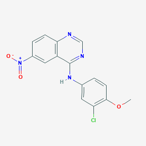molecular formula C15H11ClN4O3 B13093330 N-(3-Chloro-4-methoxyphenyl)-6-nitroquinazolin-4-amine 