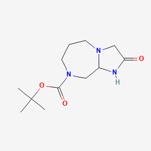 molecular formula C12H21N3O3 B13093361 tert-Butyl 2-oxohexahydro-1H-imidazo[1,2-a][1,4]diazepine-8(5H)-carboxylate 