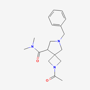 molecular formula C18H25N3O2 B13093366 2-Acetyl-6-benzyl-N,N-dimethyl-2,6-diazaspiro[3.4]octane-8-carboxamide CAS No. 1956319-02-0