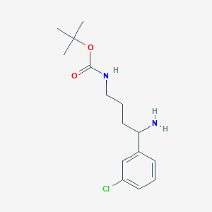 molecular formula C15H23ClN2O2 B13093375 Tert-butyl (4-amino-4-(3-chlorophenyl)butyl)carbamate 