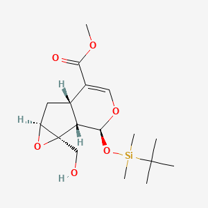 molecular formula C17H28O6Si B13093431 methyl (1S,2S,4S,6S,10S)-10-[tert-butyl(dimethyl)silyl]oxy-2-(hydroxymethyl)-3,9-dioxatricyclo[4.4.0.02,4]dec-7-ene-7-carboxylate 