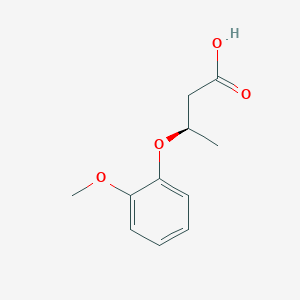 molecular formula C11H14O4 B13093461 (R)-3-(2-Methoxyphenoxy)butanoic acid 