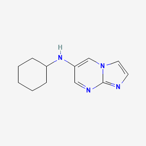 molecular formula C12H16N4 B13093490 N-cyclohexylimidazo[1,2-a]pyrimidin-6-amine 
