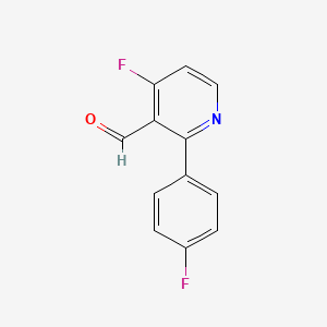 molecular formula C12H7F2NO B13093513 4-Fluoro-2-(4-fluorophenyl)nicotinaldehyde 