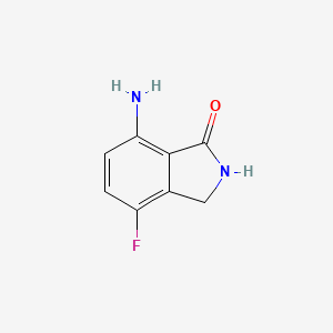 molecular formula C8H7FN2O B13093519 7-Amino-4-fluoroisoindolin-1-one 