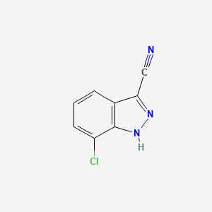 molecular formula C8H4ClN3 B13093530 7-Chloro-1H-indazole-3-carbonitrile 