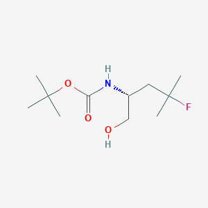molecular formula C11H22FNO3 B13093584 tert-butyl N-[(2R)-4-fluoro-1-hydroxy-4-methylpentan-2-yl]carbamate 