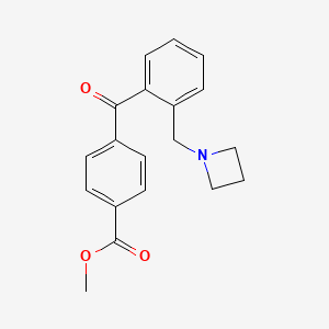 molecular formula C19H19NO3 B13093633 Methyl 4-(2-(azetidin-1-ylmethyl)benzoyl)benzoate 