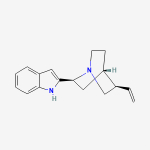 molecular formula C17H20N2 B13093660 (1S,2S,4S,5R)-2-(1H-Indol-2-yl)-5-vinylquinuclidine 