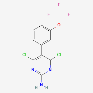 molecular formula C11H6Cl2F3N3O B13093692 4,6-Dichloro-5-(3-(trifluoromethoxy)phenyl)pyrimidin-2-amine 