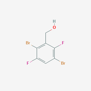 molecular formula C7H4Br2F2O B13093716 (2,5-Dibromo-3,6-difluorophenyl)methanol 
